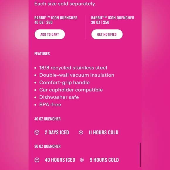 NIB '80S PEACHES 'N CREAM
40 OZ QUENCHER - Picture 5 of 6